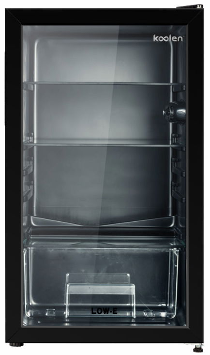 Koolen 811100006 De Frost Mini Bar, 94 Liters, 3.3 FT, Glass Door - Black image 1