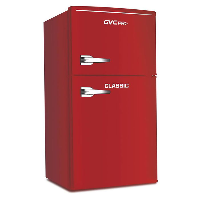 GVC Pro Classic Refrigerator, 85 Liters, Two Doors, Red image 1