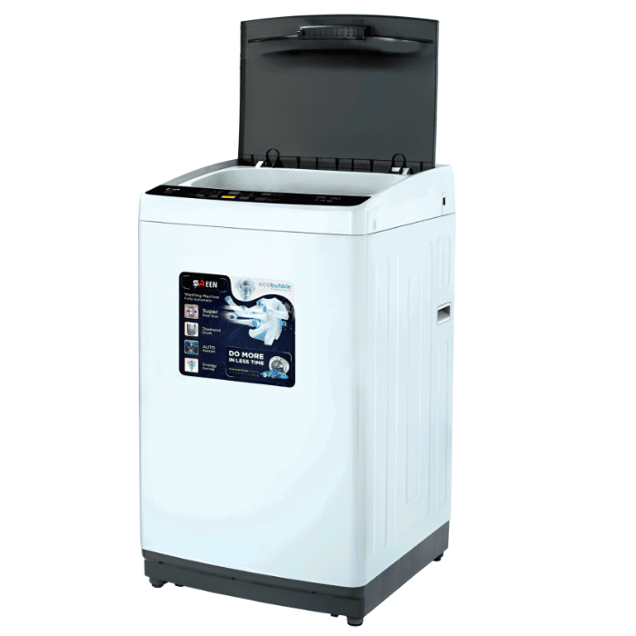 Serene automatic washing machine, 9 kg, top loading, white image 1