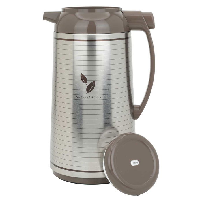 Abu Elephant, Japanese thermos, striped, silver steel image 3