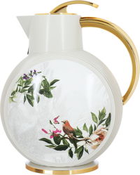 Al-Jawhara thermos, beige, bird pattern, golden hand, 0.9 liters product image