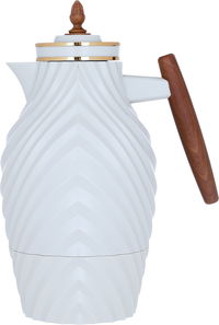 Noura thermos, light gray with a wooden handle, 1 liter product image