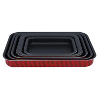 Tefal Red Rectangular Oven Tray Set 6 Pieces product image