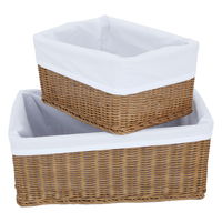 Small rectangular brown wicker basket product image