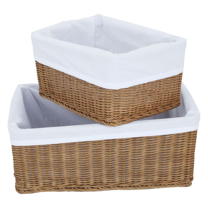 Small rectangular brown wicker basket image 1