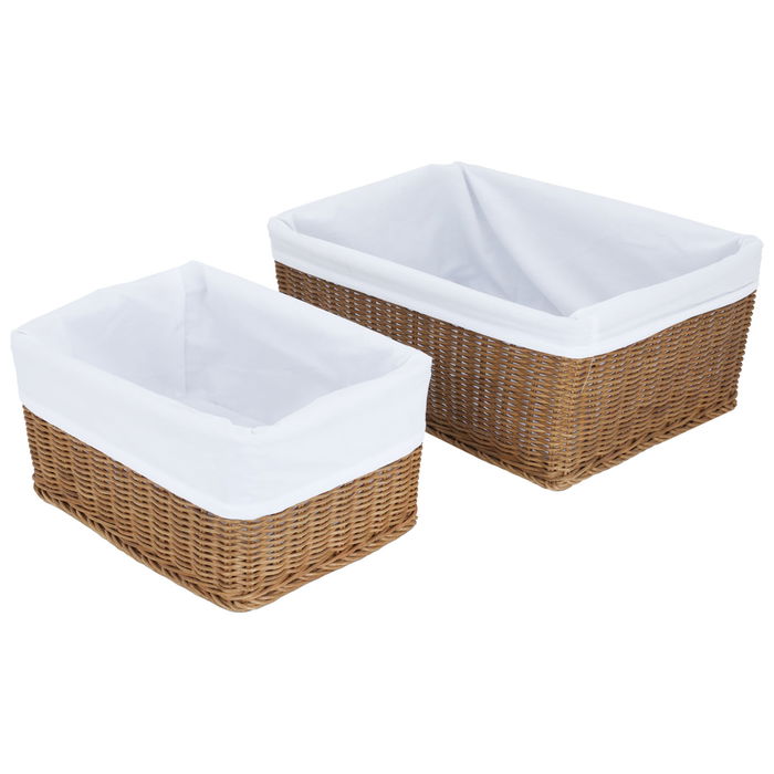 Small rectangular brown wicker basket image 2