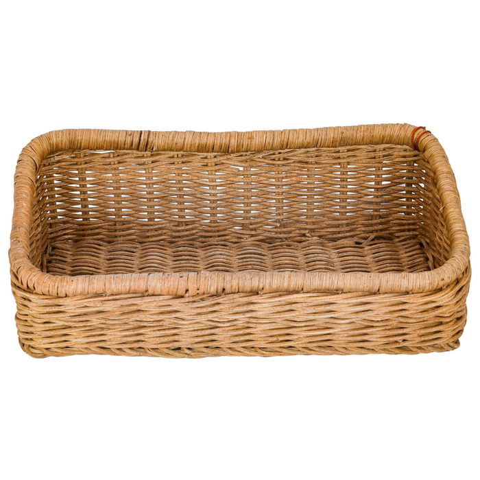 Medium rectangular brown wicker basket image 1