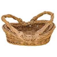 Oval brown wicker basket with small handle product image