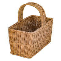 Brown wicker basket with handle product image