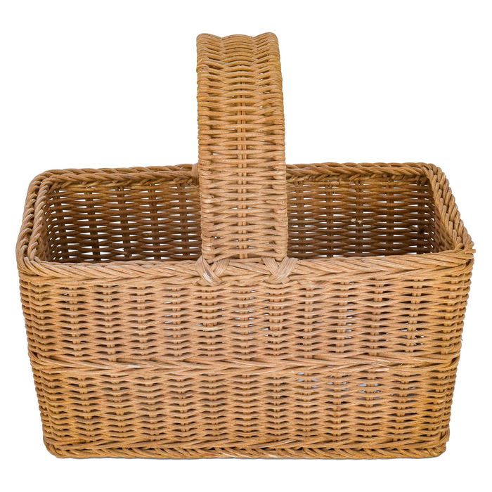 Brown wicker basket with handle image 2