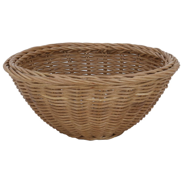 Round brown wicker basket image 1