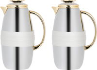 Asmaa thermos set, silver, beige belt and gold, two pieces product image