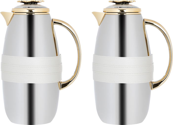 Asmaa thermos set, silver, beige belt and gold, two pieces image 3