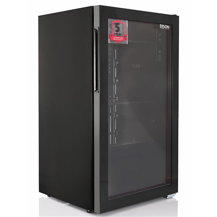 إديسون ثلاجة مشروبات ميني باب زجاج أسود 3.2 قدم 91 لتر image 4