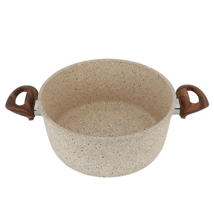 Light brown Turkish granite pots set with silicone glass lid 9 pieces image 4