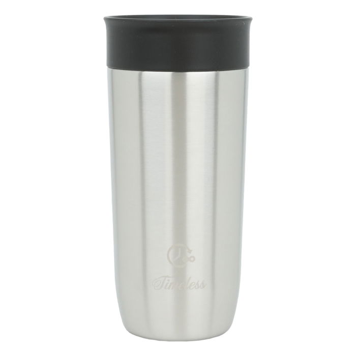 Timeless mug, silver steel, pressure cap, 400 ml image 1