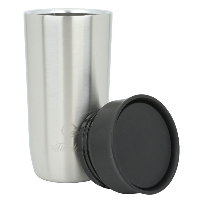 Timeless mug, silver steel, pressure cap, 400 ml image 2