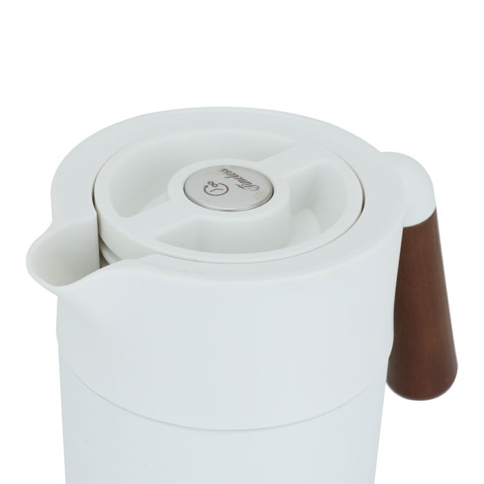 Tara thermos, white, wooden handle, push button, 1.2 liter image 4