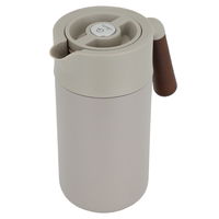 Tara thermos, brown with wooden handle, with push button, 1.2 liter product image