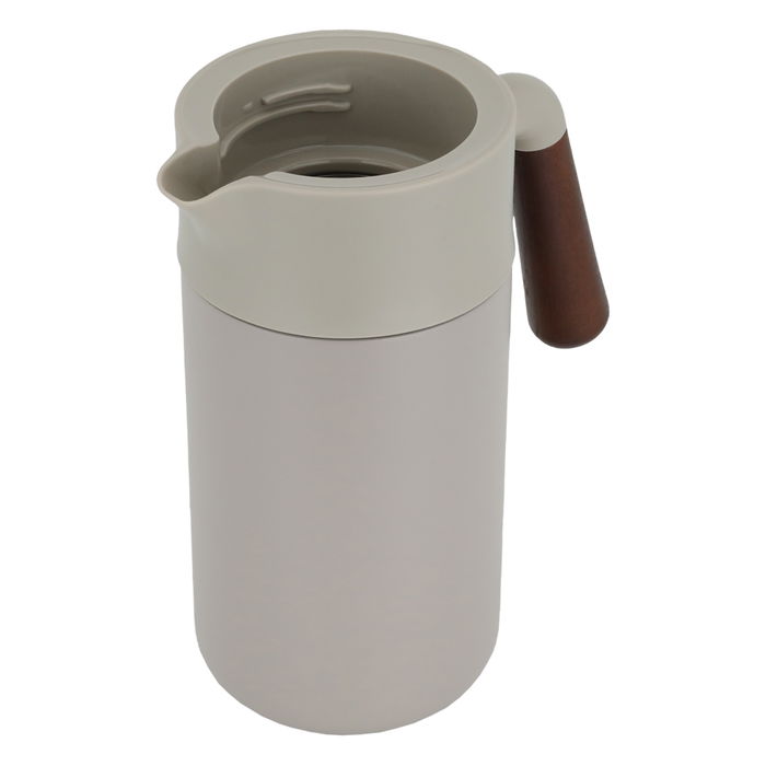 Tara thermos, brown with wooden handle, with push button, 1.2 liter image 3