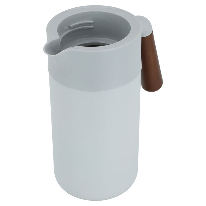 Tara thermos, light gray, with wooden handle, with push button, 1.2 liter image 3