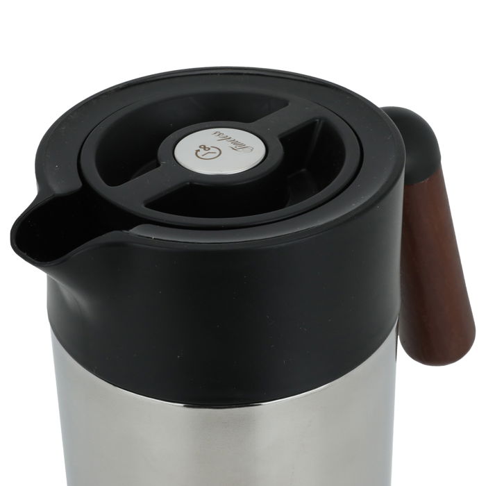 Tara thermos, silver, with wooden handle, with a push button, 1.2 liters image 4