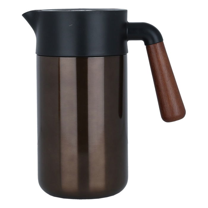 Tara Dark Brown Wooden Hand Thermos Pressure 1.2 Liter image 1