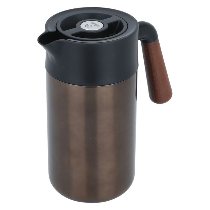 Tara Dark Brown Wooden Hand Thermos Pressure 1.2 Liter image 2