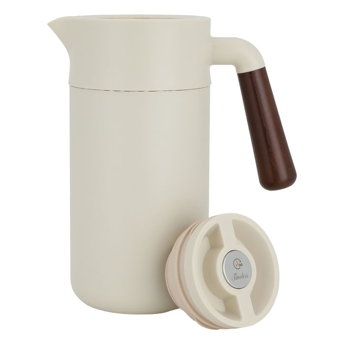 Tara thermos, light beige with wooden handle, 1.2 liter image 2