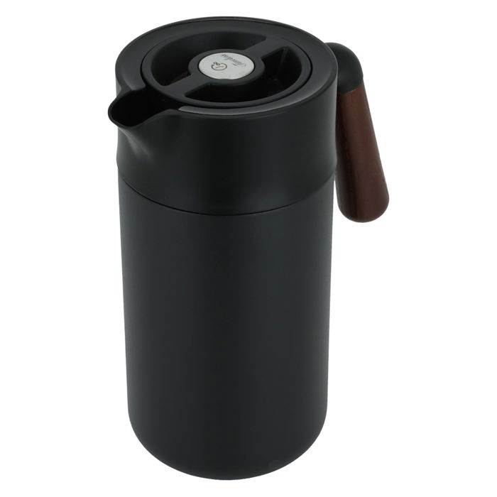 Tara thermos, black, wooden handle, push button, 1.2 liter image 1