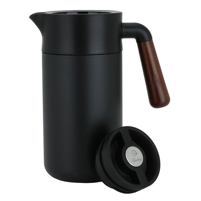 Tara thermos, black, wooden handle, push button, 1.2 liter image 2