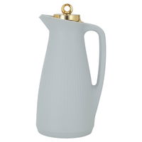 Manal timeless thermos, light gray with a golden lid, 1-liter push button product image