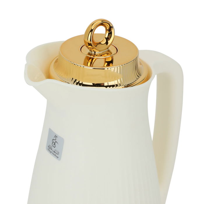 Manal thermos timeless, creamy golden cover, 1-liter push button image 5