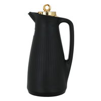 Manal timeless thermos, black with a golden lid, 1-liter push button product image