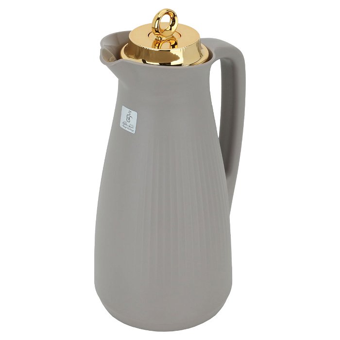 Manal timeless thermos, brown with a golden lid, 1 liter image 2