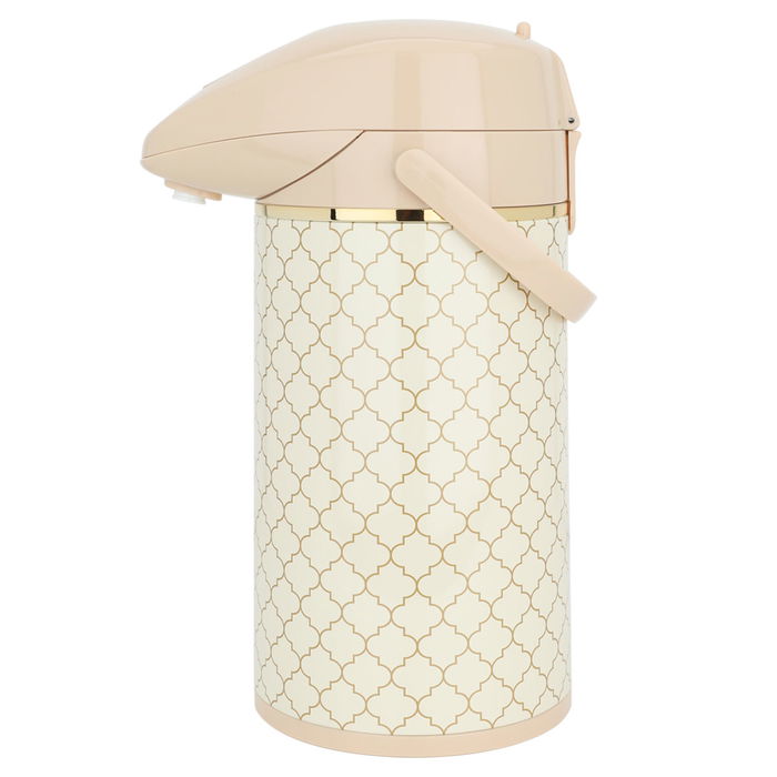 ءJaguar beige golden thermos 3 liters with push button image 2