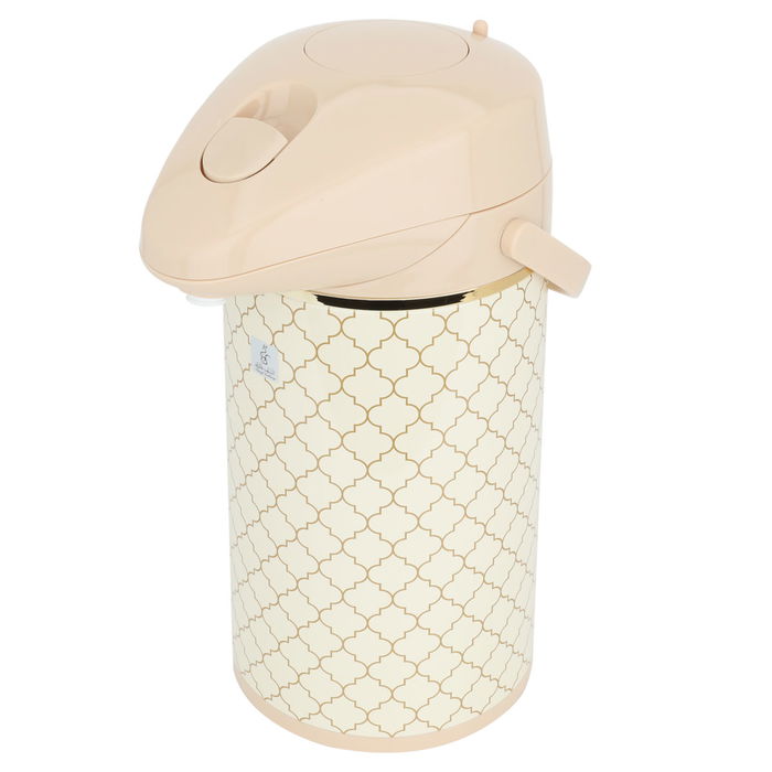 ءJaguar beige golden thermos 3 liters with push button image 1