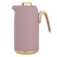 Timeless rattan thermos, dark pink, with a golden handle, 1 liter product image