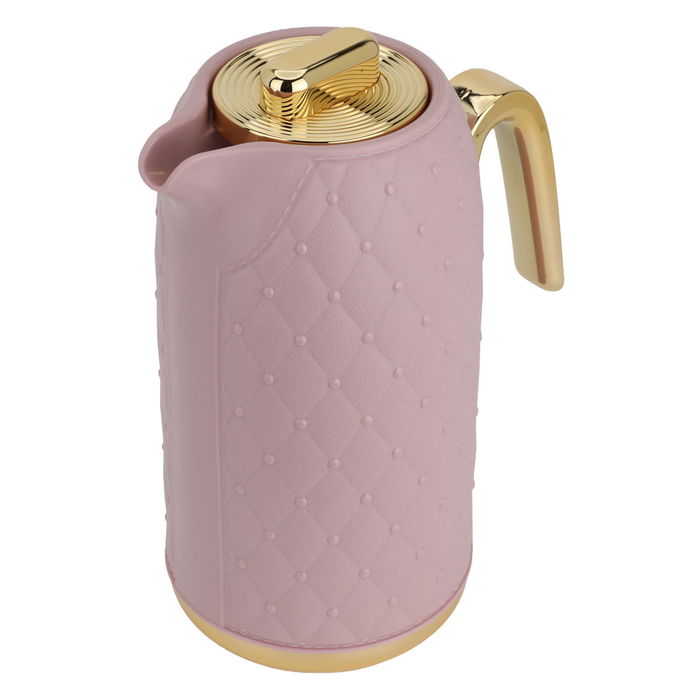 Timeless rattan thermos, dark pink, with a golden handle, 1 liter image 2