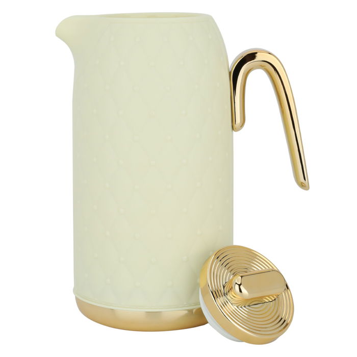 Timeless rattan thermos, lemon color, with a golden handle, 1 liter image 3
