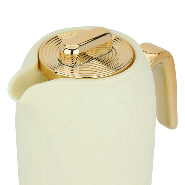 Timeless rattan thermos, lemon color, with a golden handle, 1 liter image 4