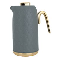 Timeless rattan thermos, dark gray with a golden handle, 1 liter product image