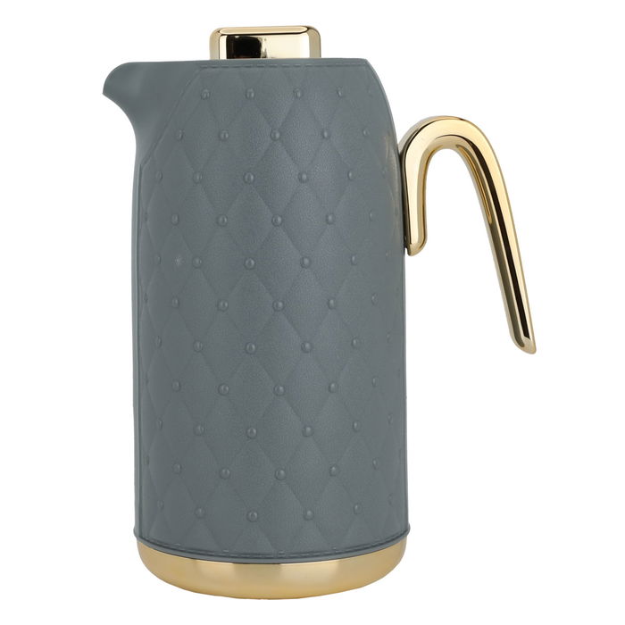 Timeless rattan thermos, dark gray with a golden handle, 1 liter image 1