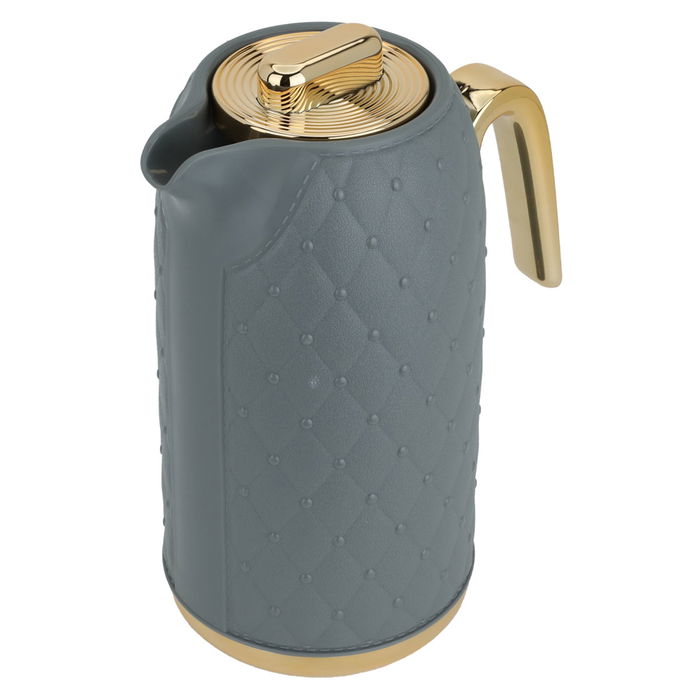 Timeless rattan thermos, dark gray with a golden handle, 1 liter image 2