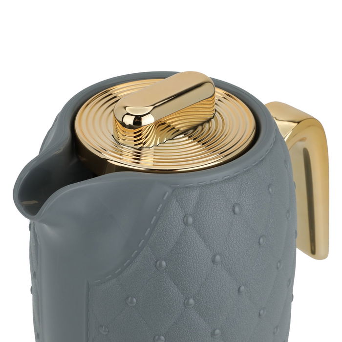 Timeless rattan thermos, dark gray with a golden handle, 1 liter image 4