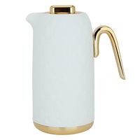 Timeless white rattan thermos with golden handle 1 liter product image