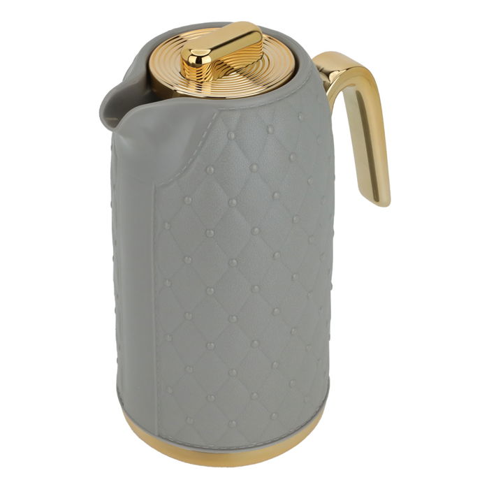 Timeless rattan thermos, light brown with a golden handle, 1 liter image 2