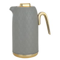 Timeless rattan thermos, light brown with a golden handle, 1 liter product image