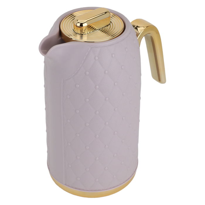 Timeless rattan thermos, light purple with a golden handle, 1 liter image 2
