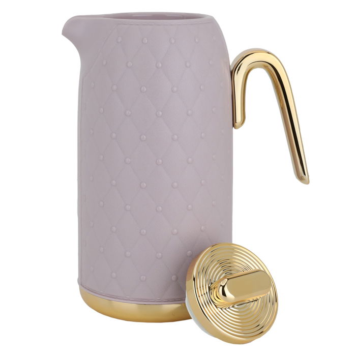 Timeless rattan thermos, light purple with a golden handle, 1 liter image 3